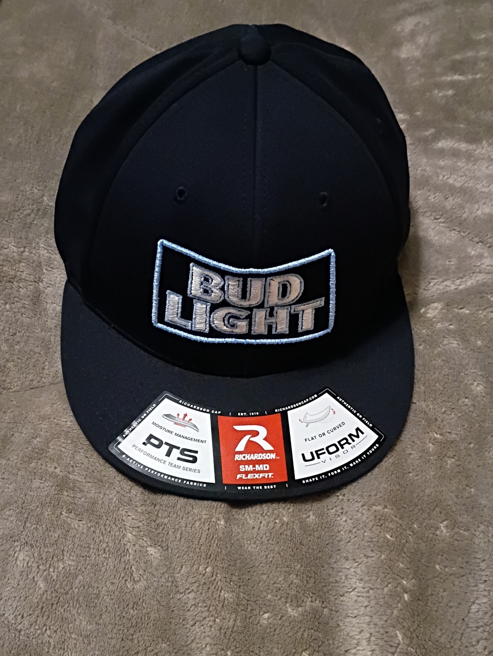 Bud Light Black Baseball Flexfit Hat by Richardson